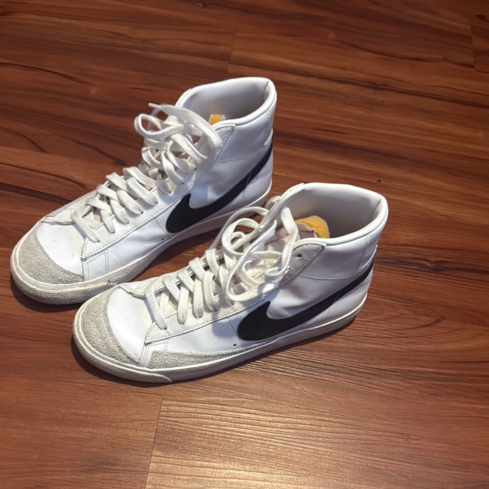 Nike White and Black High-Top Sneakers